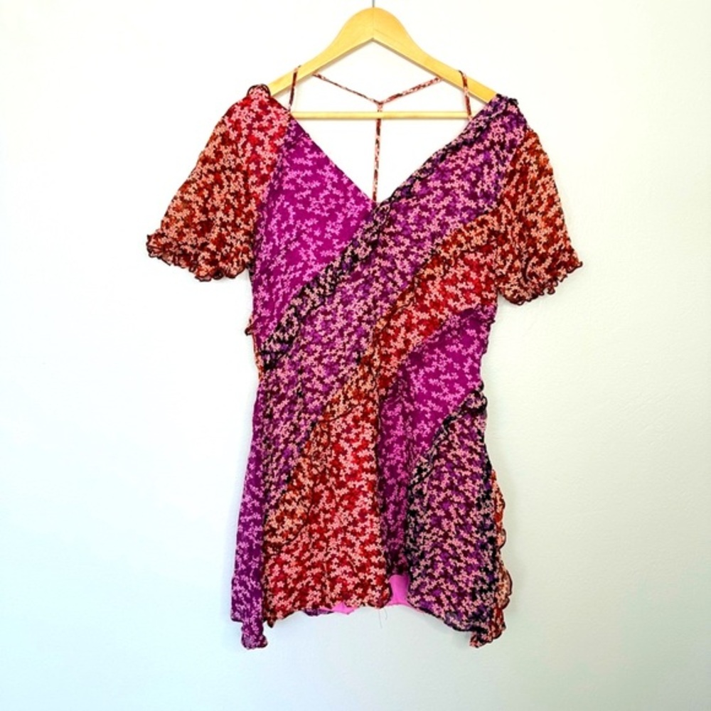 Antropologie‎ Tiered Floral Lined Mini Dress